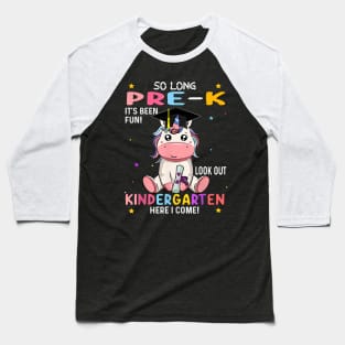 So Long Pre K Graduation Look Out Kindergarten Girls Baseball T-Shirt